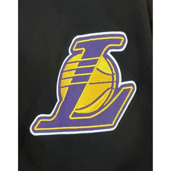 New Era Los Angeles Lakers Track Jacket Black Purple Full Zip Varsity Mens L
